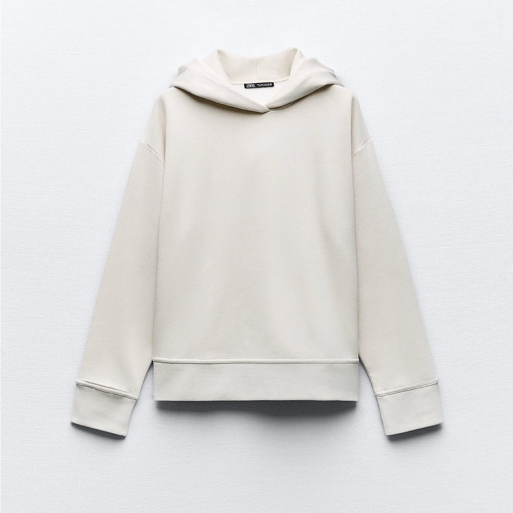 Zara cream cropped sweatshirt size large